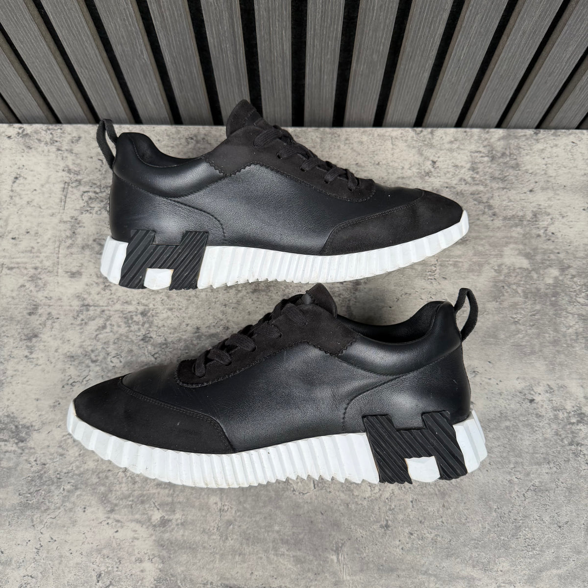 Hermes Bouncing Sneakers Black & White (EU41-Fit 7.5)